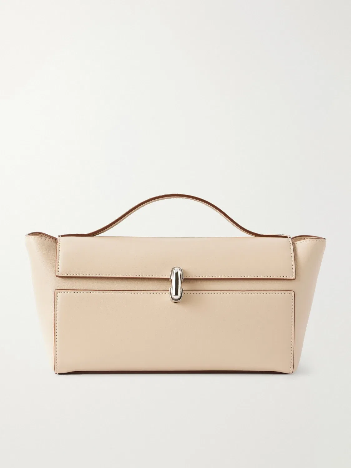 Кожаная сумка-тоут Symmetry Trapeze Pochette Savette, бежевый