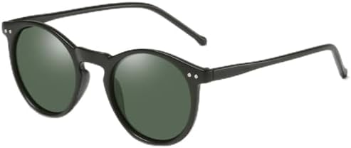 

Маленькие круглые поляризованные солнцезащитные очки для женщин и мужчин, ретро-классические черные солнцезащитные очки для женщин, очки для вождения MTZJH, Black Dark Green