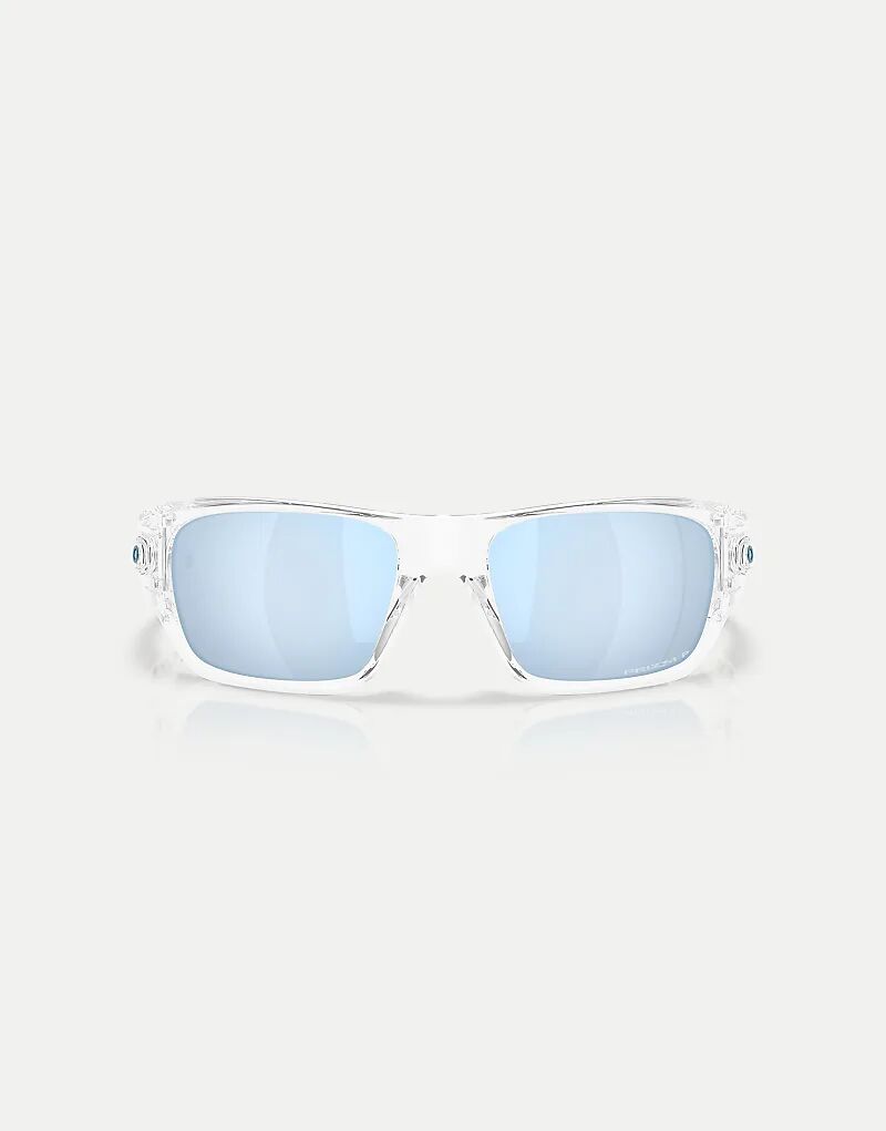 

Солнцезащитные очки Oakley Masseter с прямоугольной поляризацией и синими зеркальными линзами из полированного прозрачного стекла