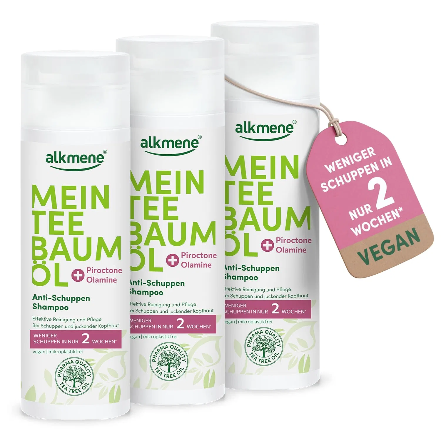 Шампунь против перхоти с маслом чайного дерева от alkmene, Pack Of 3