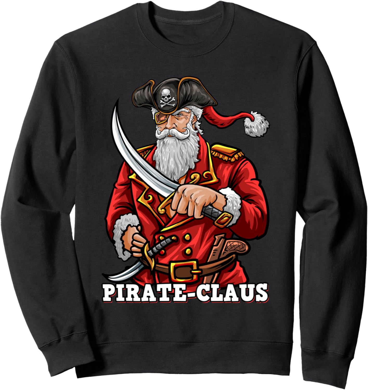

Забавная рождественская толстовка с изображением капитана Санта-Клауса и пирата Клауса Christmas Pirate Apparel, черный