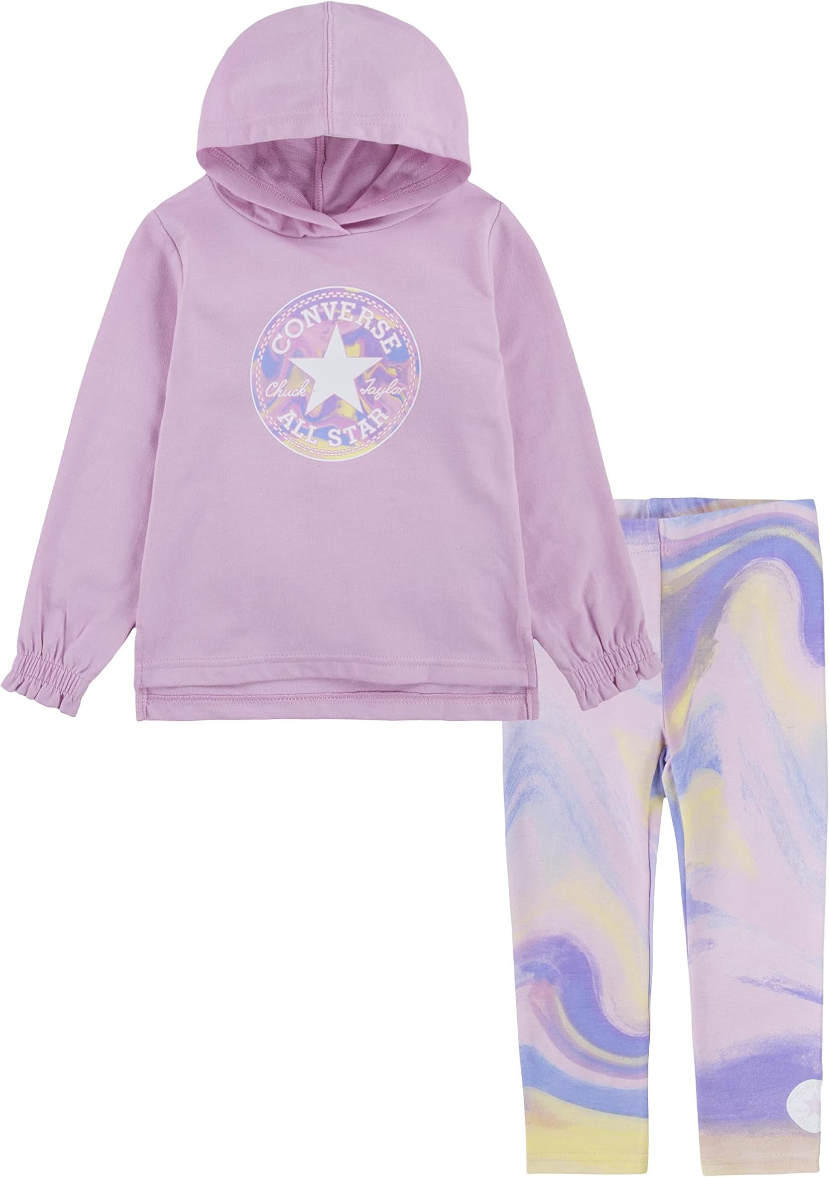 

Детский набор Converse Chuck Patch Hoodie & Leggings Set, цвет Pink Foam