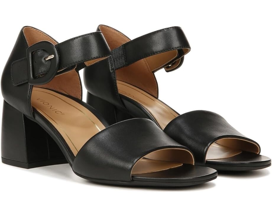 

Туфли VIONIC Chardonnay Ankle Straps, цвет Black Leather