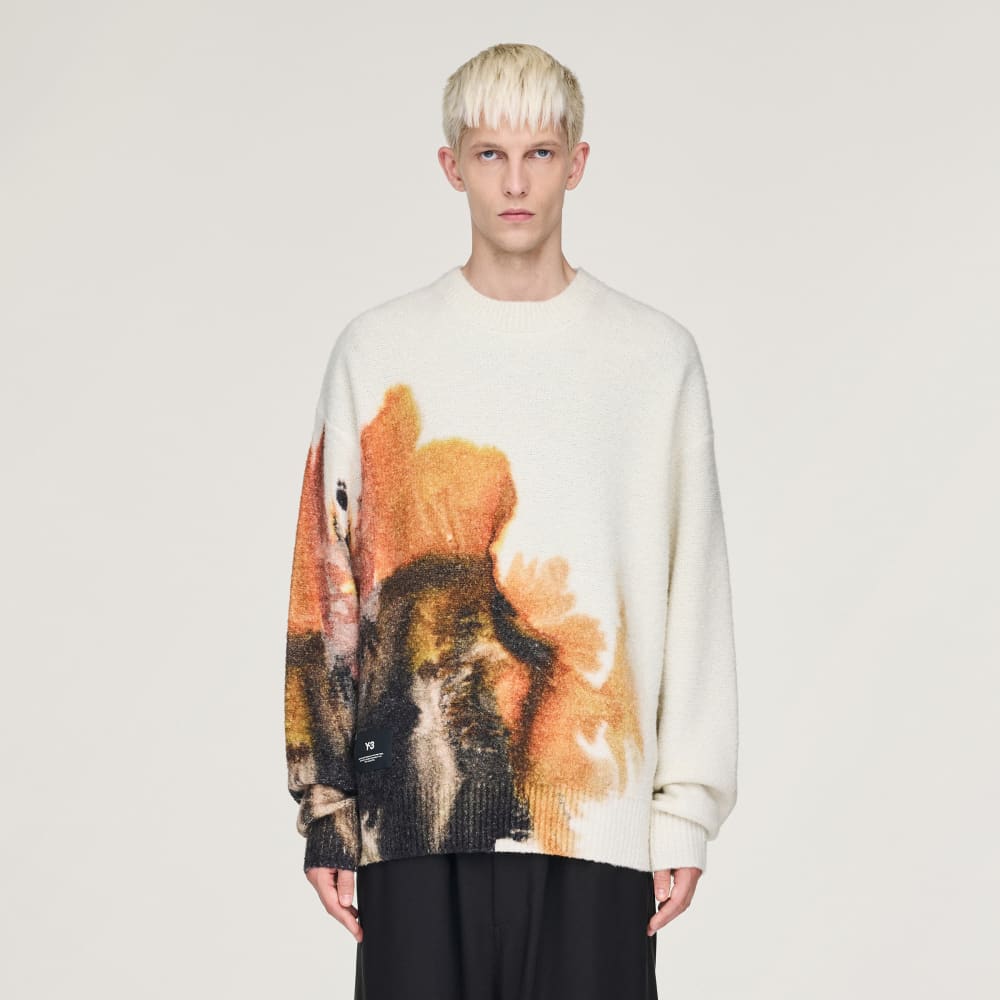 

Толстовка Adidas Y-3 AOP Knit Crew, цвет Core White/Multicolor