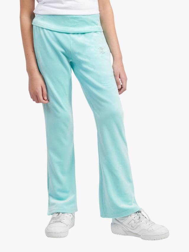 

Детские джоггеры с поясом на манжете из велюра Juicy Couture, Angel Blue