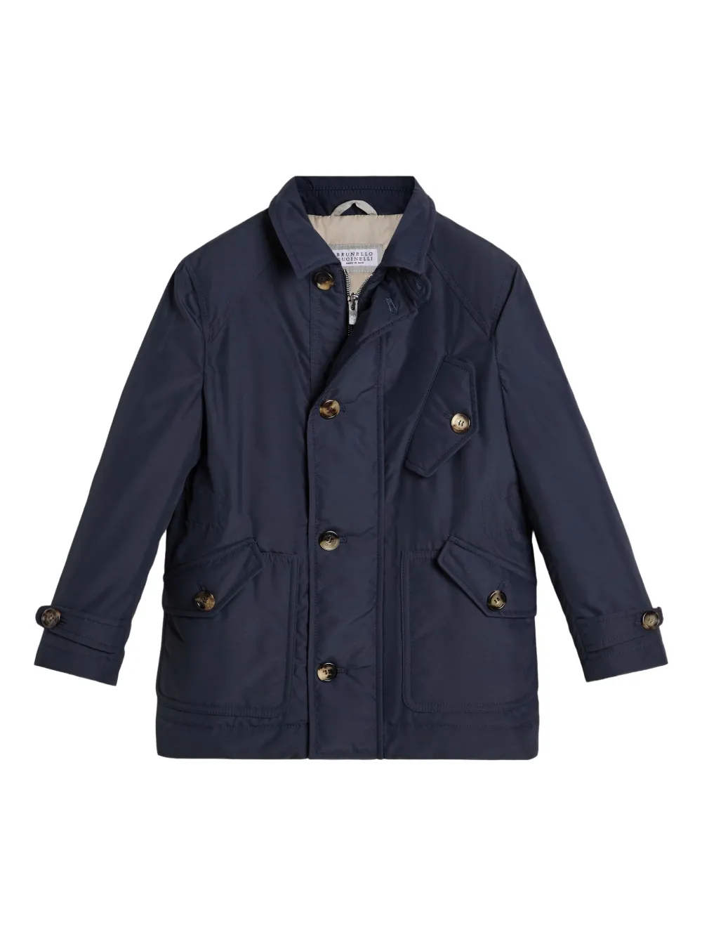 

Стеганый пуховик Brunello Cucinelli Kids, синий
