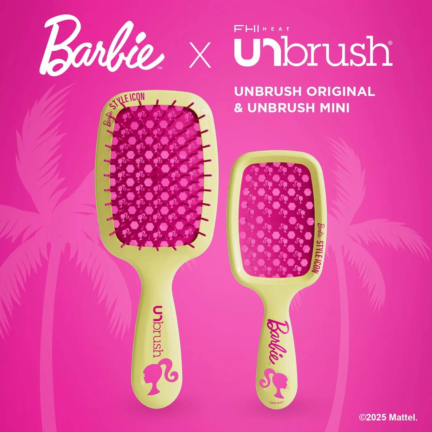 Набор расчесок для распутывания волос UNbrush Barbie - Style Icon - Желтый Fhi Heat, Yellow — фото 3