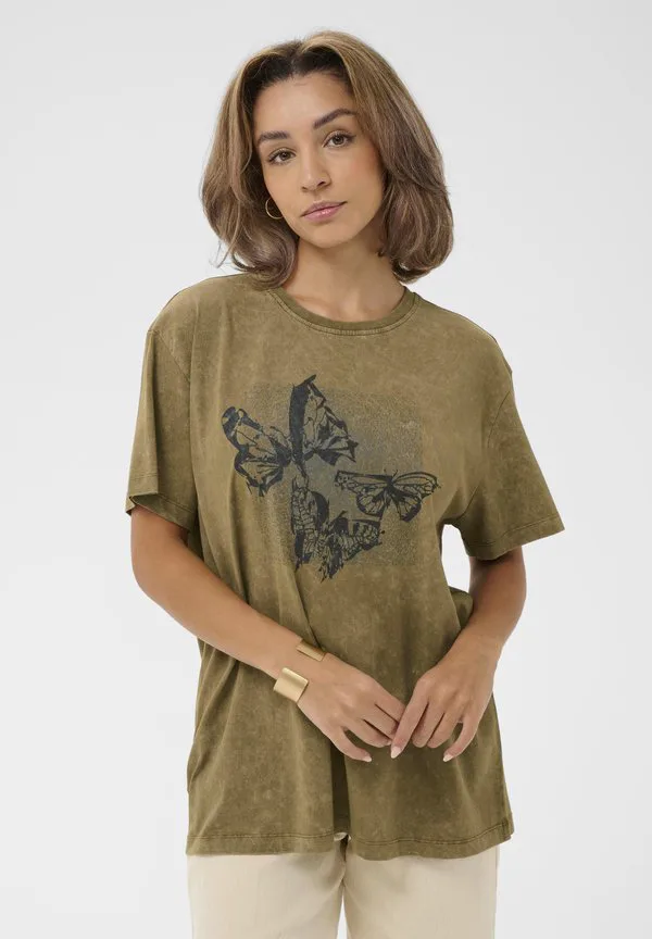 

Футболка с принтом "кармен" Cream, Pitch Black, Черный, Футболка с принтом "кармен" Cream, Pitch Black