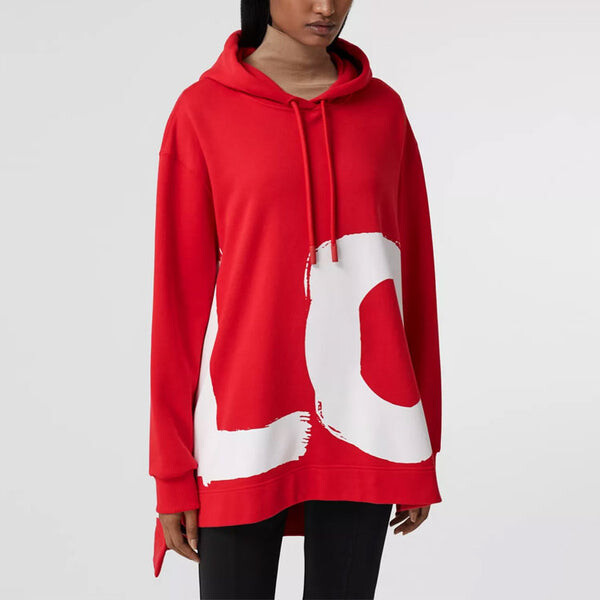 Толстовка Burberry love printing loose hoodie, красный — фото 2