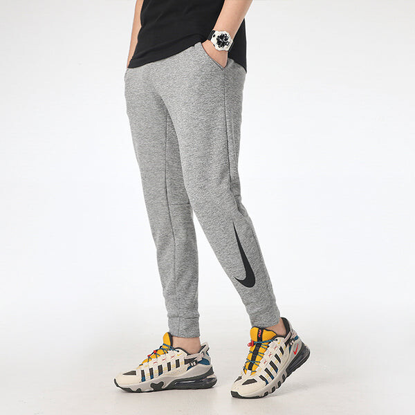 Брюки windproof solid color casual sports logo fleece lined long pants gray Nike, серый — фото 2