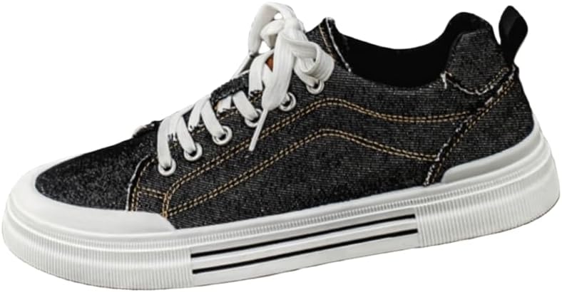 

Мужские стильные кеды из ткани - плоские повседневные сникерсы - удобные и легкие - подходят для повседневного использования или прогулок Spkfhd, черный