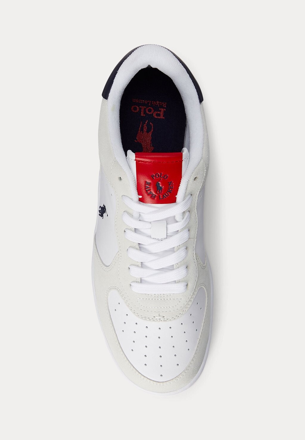 Кроссовки на шнуровке MASTERS COURT SUEDE LEATHER TRAINER Ralph Lauren, белый — фото 4