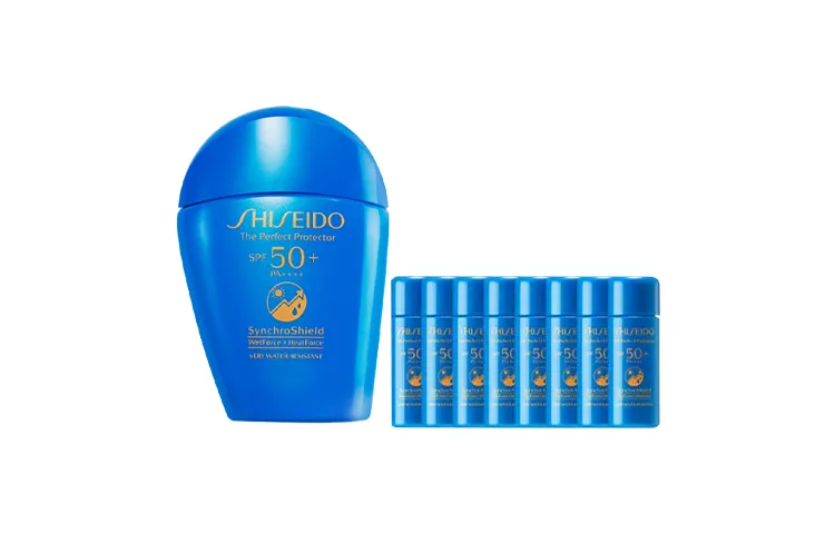 SHISEIDO Крем для загара Blue Big Guy с защитой от ультрафиолета, водостойкий и устойчивый к поту SPF50+ PA++++, 50 мл, Blue Fat Sun Protection 50ml set — фото 2