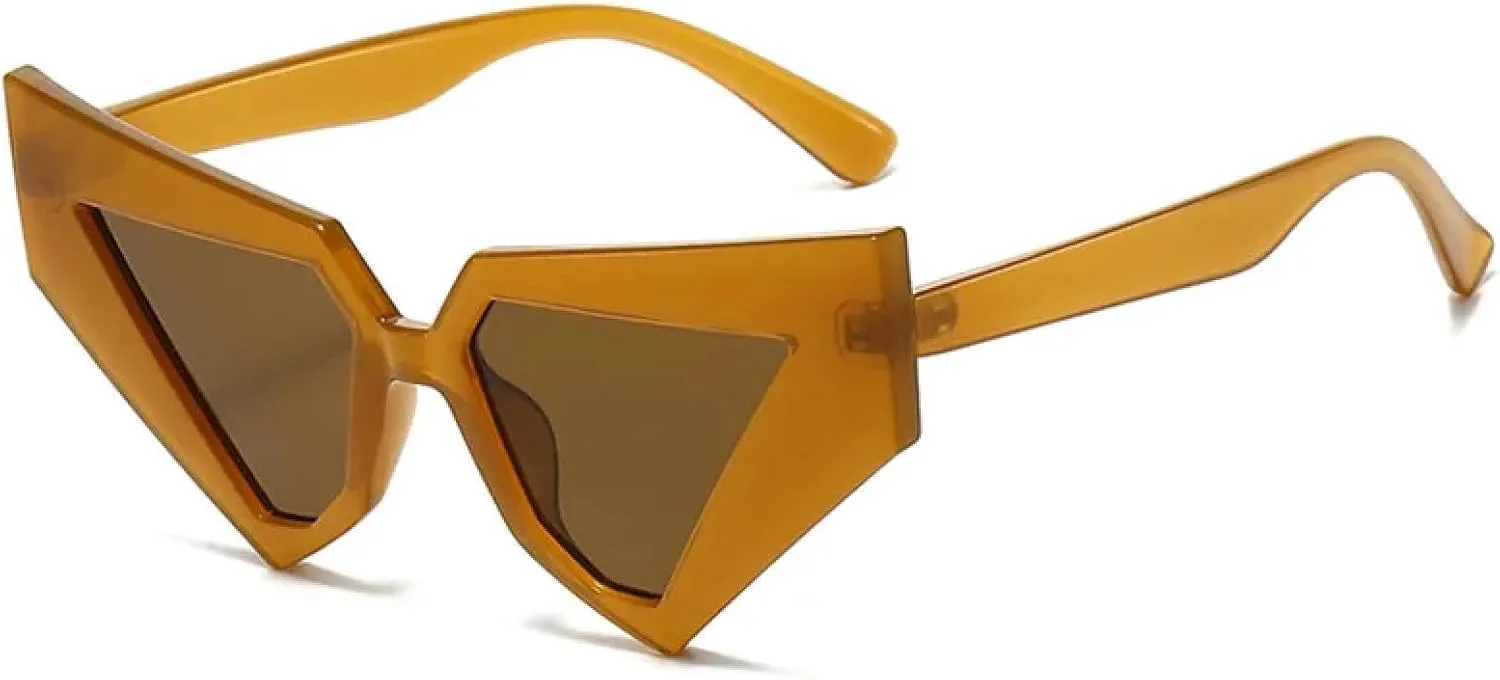 

Винтажные солнцезащитные очки «Кошачий глаз» черного цвета для женщин, модные, роскошные, в стиле ретро, ​​с защитой от УФ-излучения UV400 TVTBBVV, Brown-brown