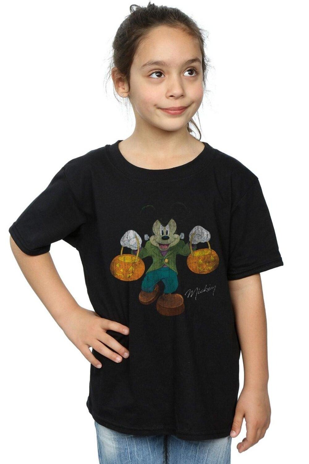 

Хлопковая футболка Франкенштейн с Микки Маусом Disney, черный