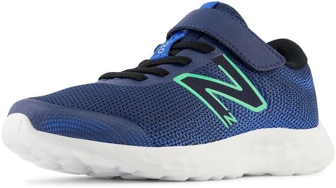 

Кроссовки для бега New Balance Unisex-Child Dynasoft 520 V8 с шнурками-бинджи, Nb Navy/Lime Leaf