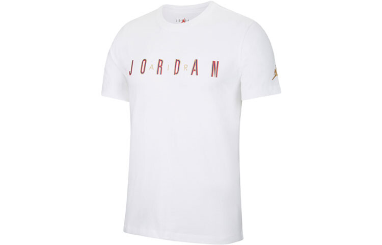 

Футболка мужская белая/металлик золотистый Jordan, белый