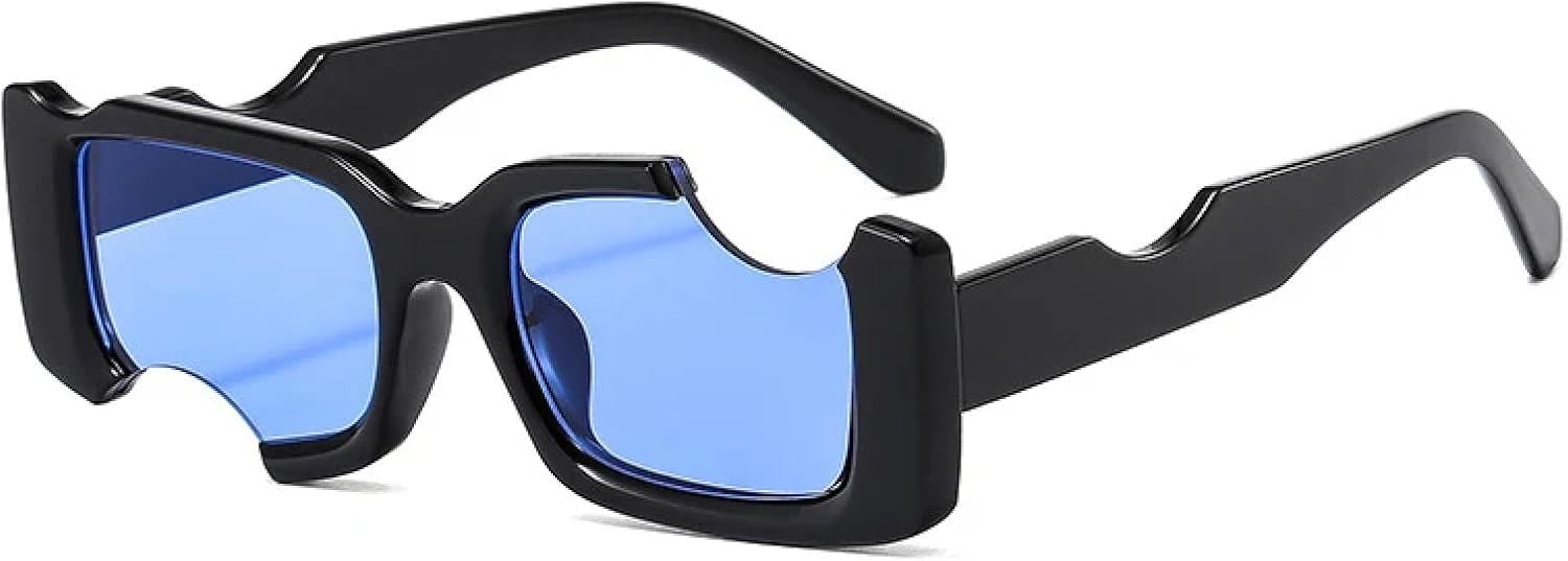 

Популярные модные уникальные прямоугольные солнцезащитные очки для женщин в винтажном стиле, конфетных цветов, для мужчин, защита от УФ-излучения UV400 HHZZYVY, Black Blue