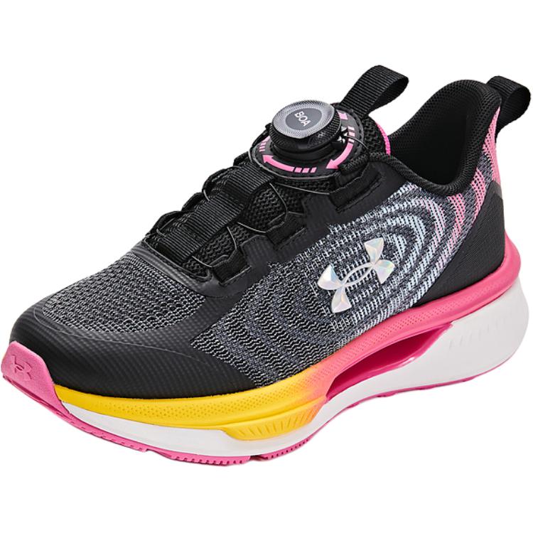 

Амортизирующие и дышащие низкие детские кроссовки для бега Kids' Under Armour, черный/розовый