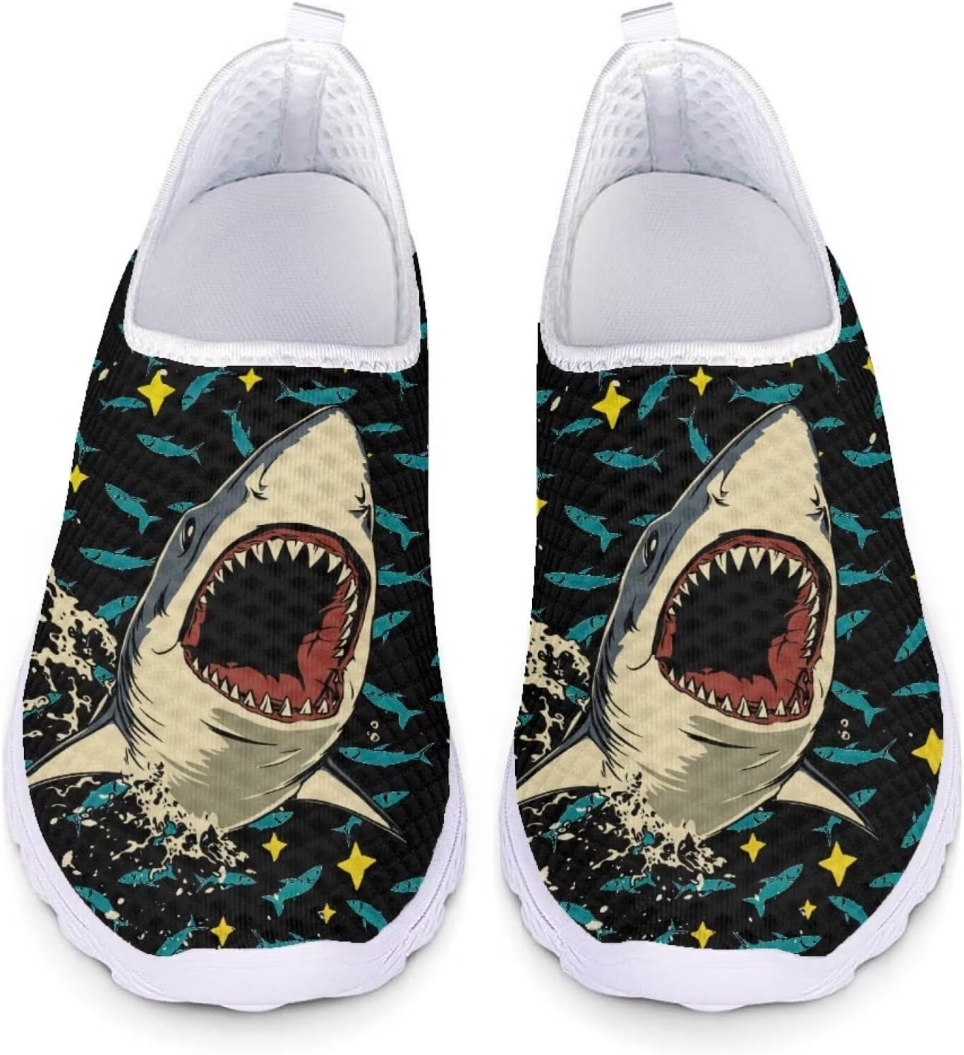 

Кроссовки Forchrinse Panda для женщин и мужчин Go Walk Slip-on для бега и ходьбы, Cool Shark
