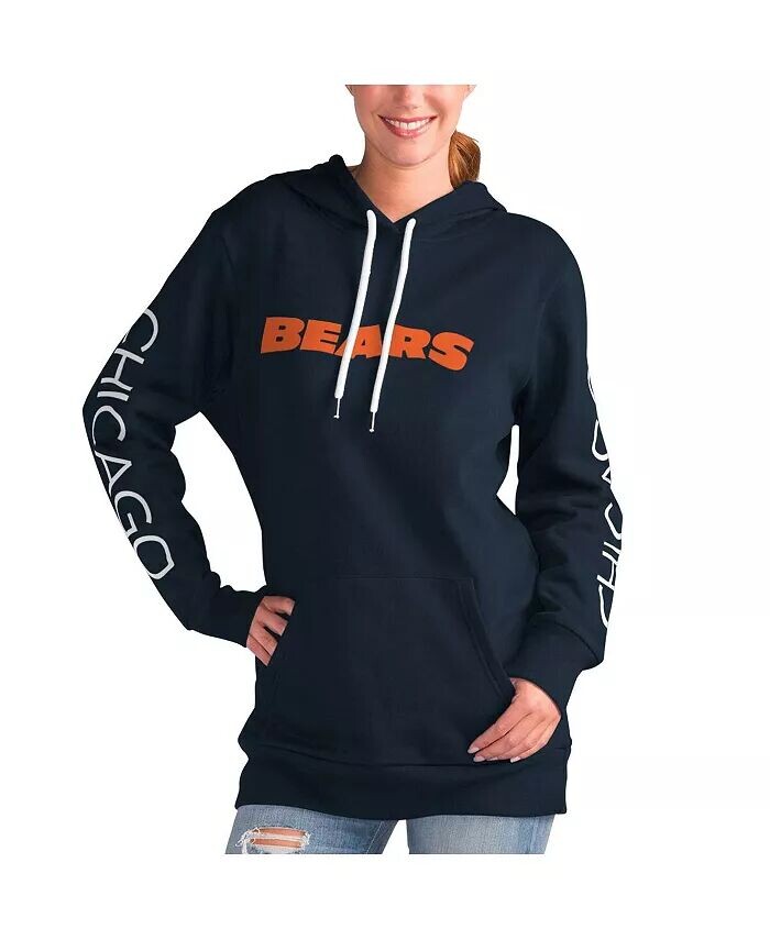 

Женская темно-синяя толстовка с капюшоном Chicago Bears Extra Inning G-III 4Her by Carl Banks