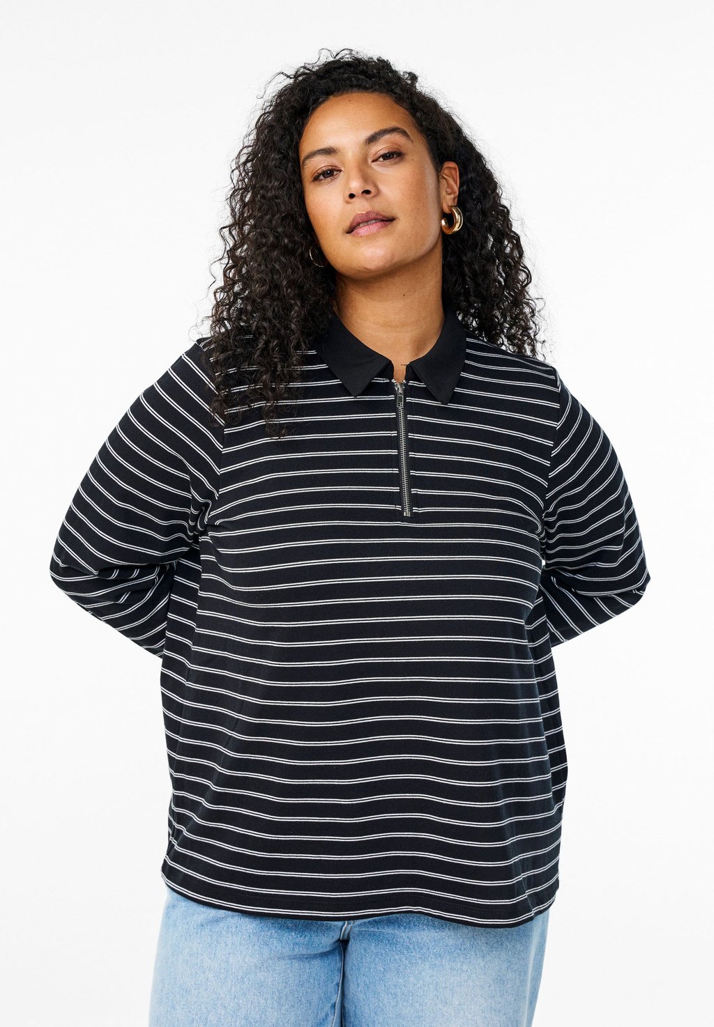 

Топ с длинными рукавами Polo shirt Zizzi, черный