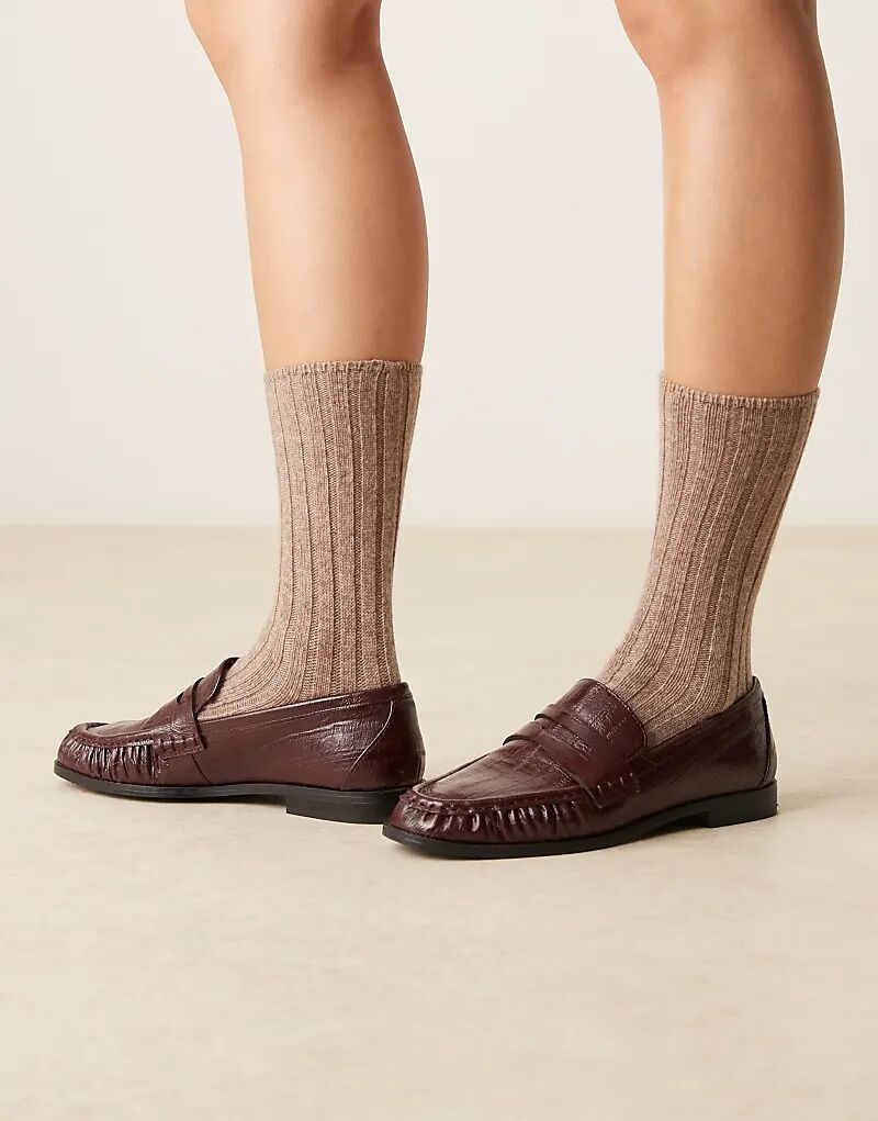 

Шерстяные носки для дома ASOS DESIGN из толстой рубчатой ​​вязки цвета овсянки