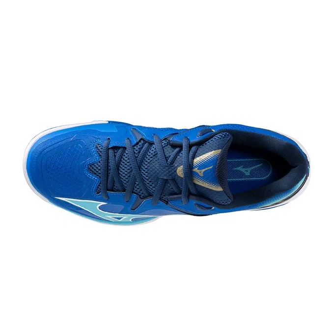 Бадминтонные кроссовки «Wave Claw 3 FIT» от Mizuno, Blue X White (01) — фото 4