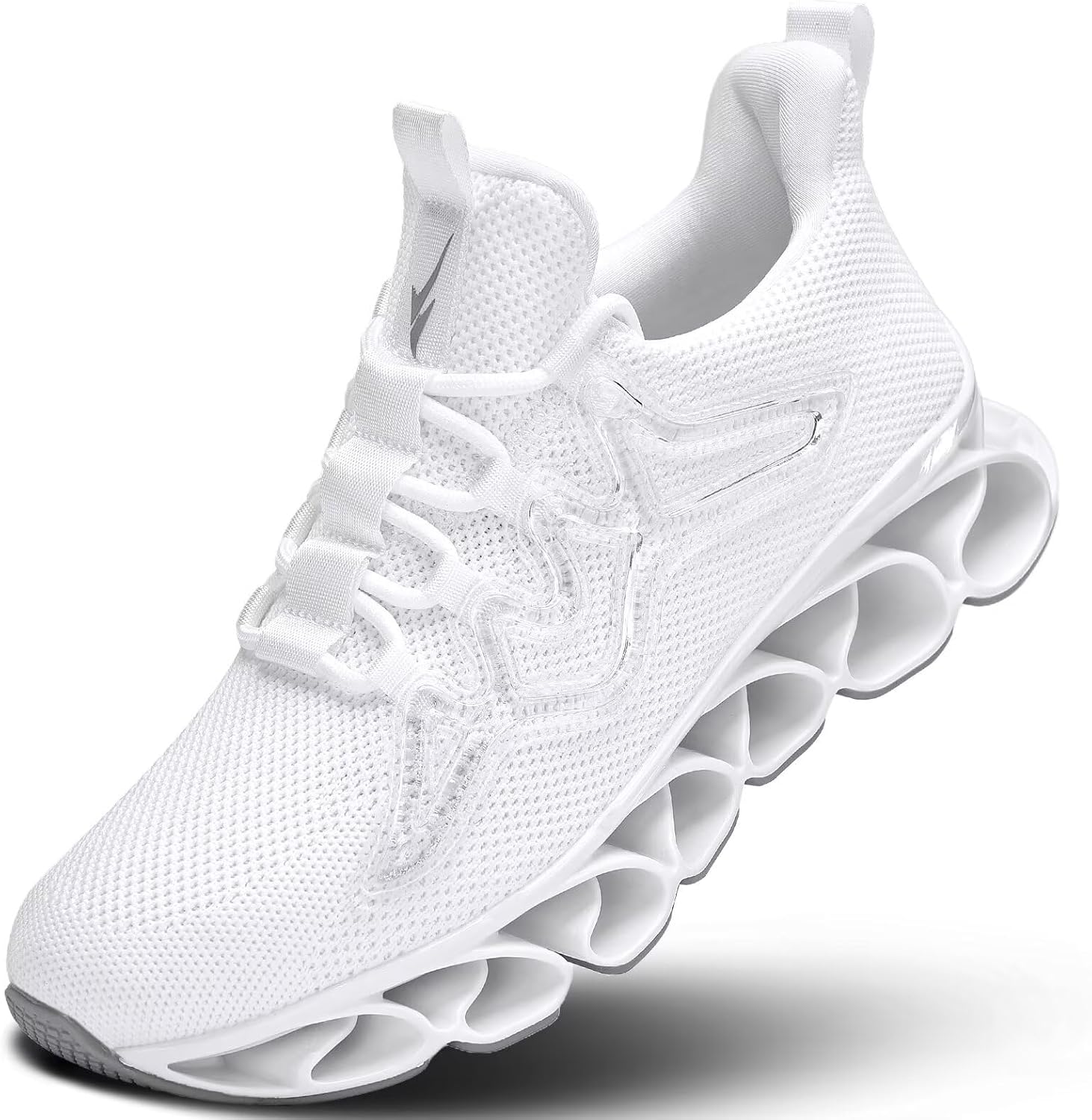 

Мужские кроссовки для ходьбы и бега, теннисные, повседневные, модные, удобные, с антискользящей подошвой, спортивные, для тренировок Luogoks, белый/серый