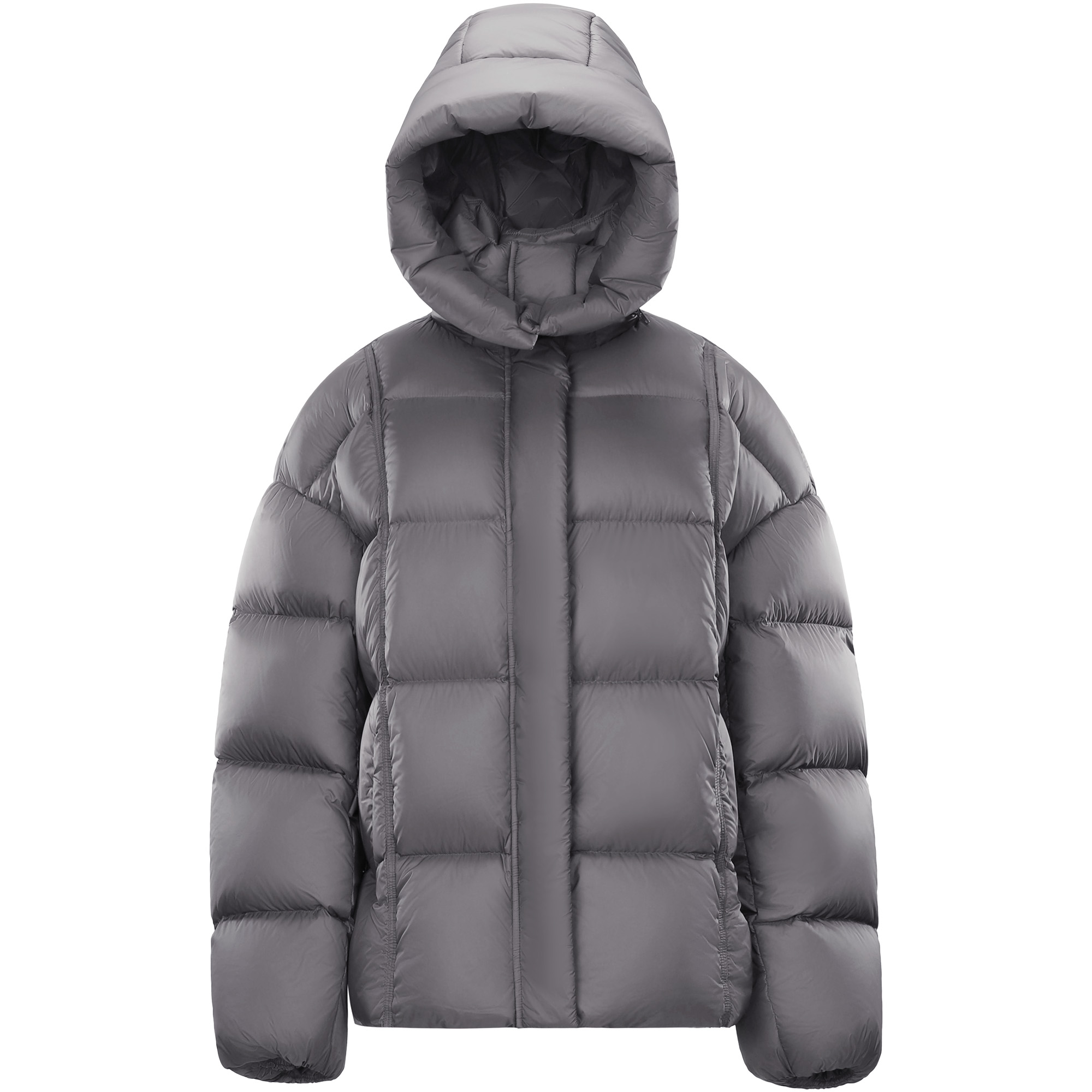 

Пуховик женский с отстегивающимся капюшоном утепленный CAMEL, ethereal серый