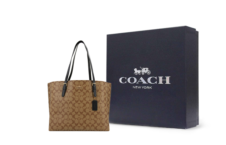 

COACH Сумка-шоппер Mollie Canvas с кожаными вставками