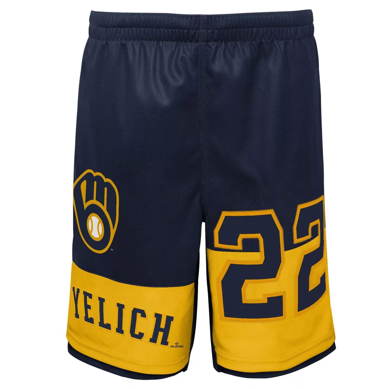 Молодежные шорты Christian Yelich Navy Milwaukee Brewers Pandemonium с именем и номером Outerstuff — фото 2