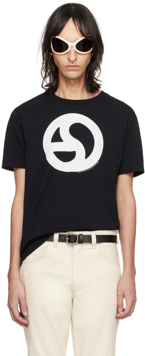 

Черная футболка с рисунком Acne Studios, цвет Black