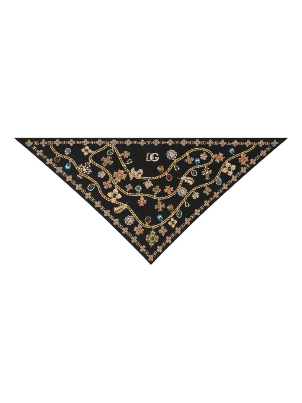 

Декорированный шелковый платок DOLCE & GABBANA, черный