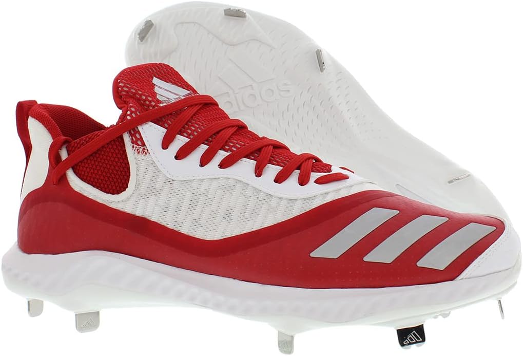 Мужские бейсбольные бутсы adidas Icon V Bounce, белый/алый — фото 4