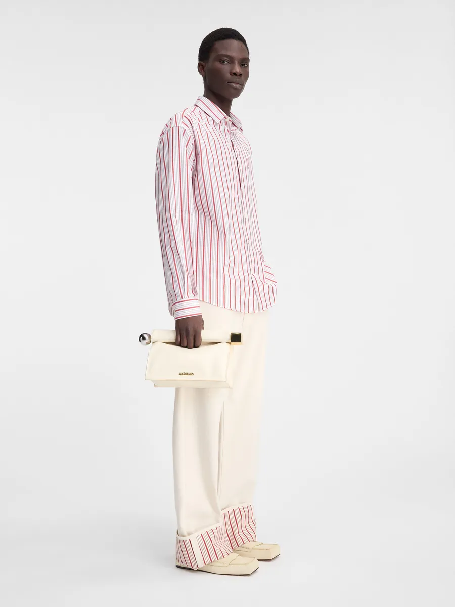 

Полосатая рубашка с длинными рукавами Симон Jacquemus, красный/белый