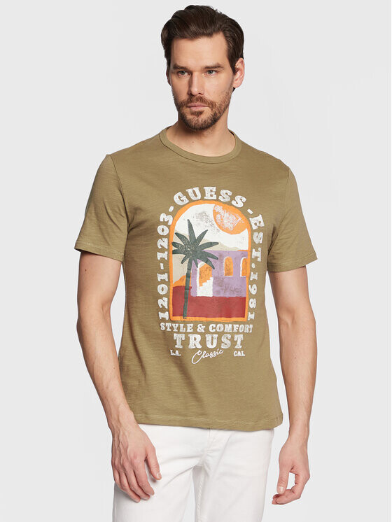 

Футболка узкого кроя Guess, зеленый