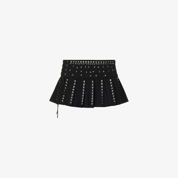 

Мини-юбка из стретч-твила с декоративными шипами Onyx Jaded London, черный