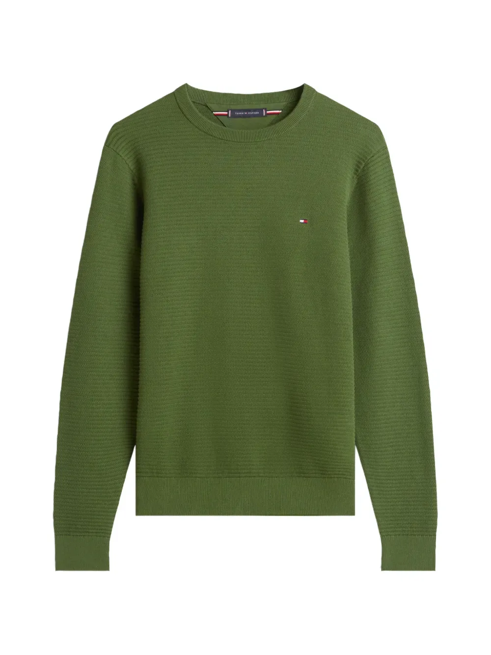 Фактурный джемпер с круглым вырезом Tommy Hilfiger, зеленый