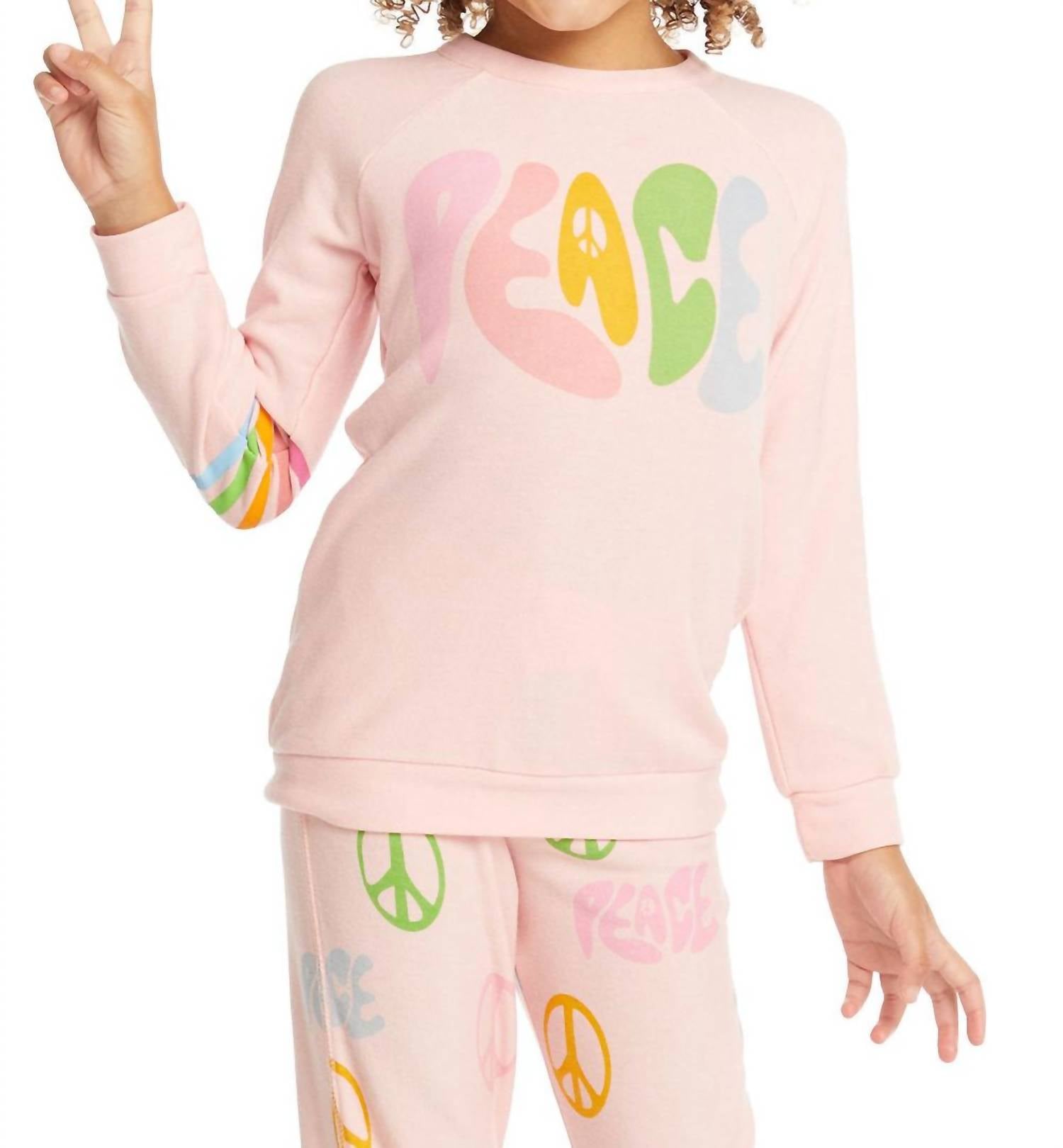 

Девчачий покой Реглан Свитер в цвете миндального цветения розовый Chaser