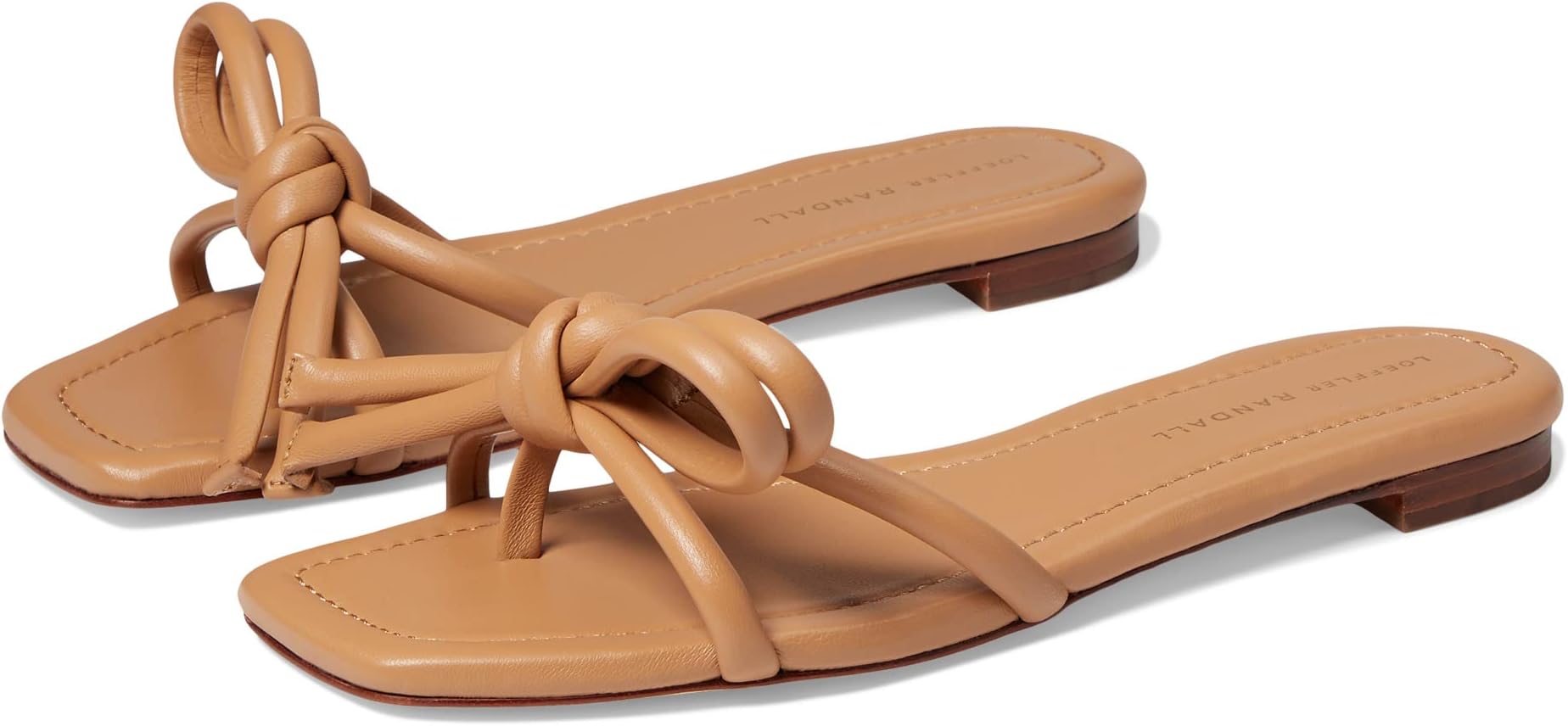 Сандалии Loeffler Randall Hadley Leather Bow Flat Sandals, Dune