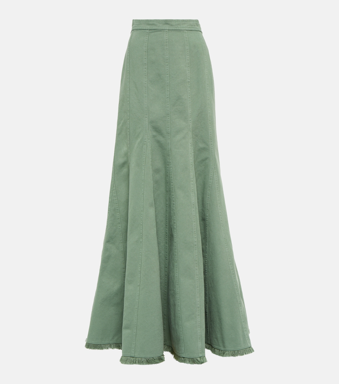 

Расклешенная хлопковая юбка макси с высокой талией Max Mara, Pistacchio