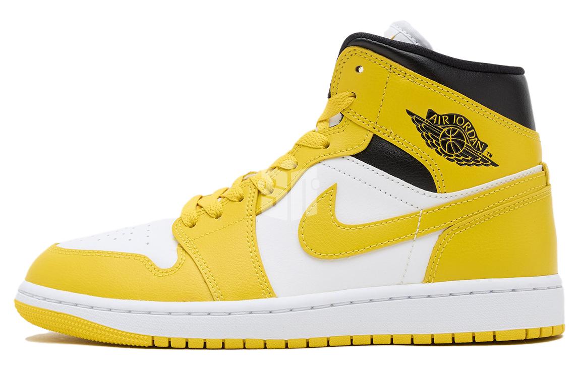 

Кроссовки Jordan 1 Mid Vivid Sulfur Women's, цвет White/Varsity Maize