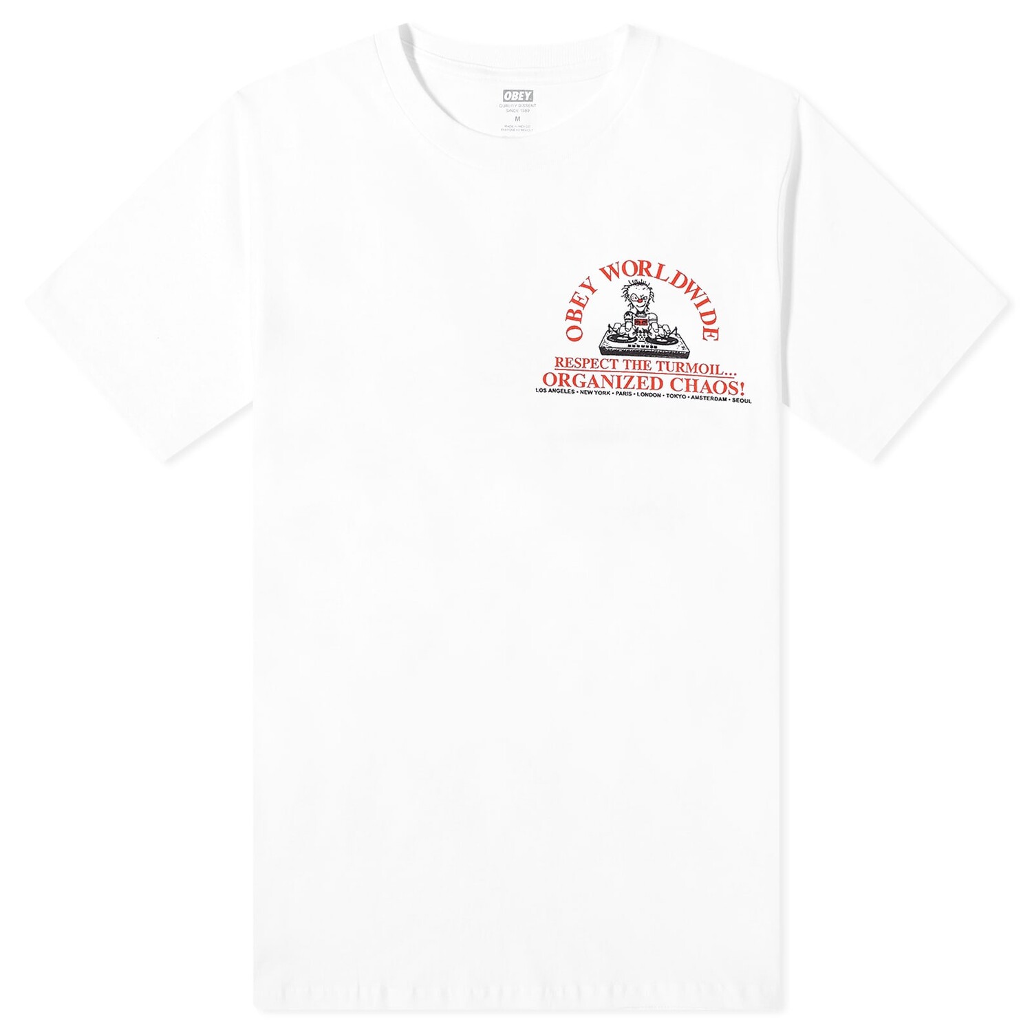

Футболка Obey Organised Chaos T-Shirt, цвет Pigment Vintage White