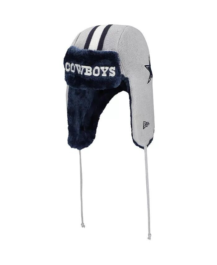 

Мужская серая вязаная шапка Dallas Cowboys Helmet Head Trapper New Era