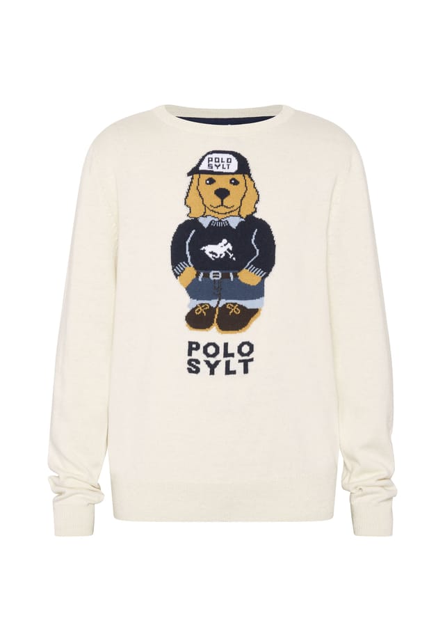 

Вязаный свитер с рисунком собаки Polo Sylt, белый