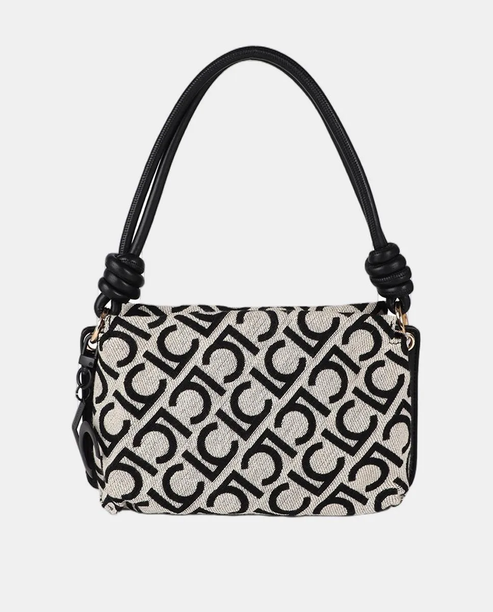 

Сумка через плечо из жаккардовой ткани с флокированием LC Lola Casademunt, черный