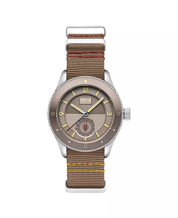 

Мужские часы Flyboy Airmaster Sector Meca-Quartz с серым нейлоновым ремешком, 40 мм Avi-8, gray