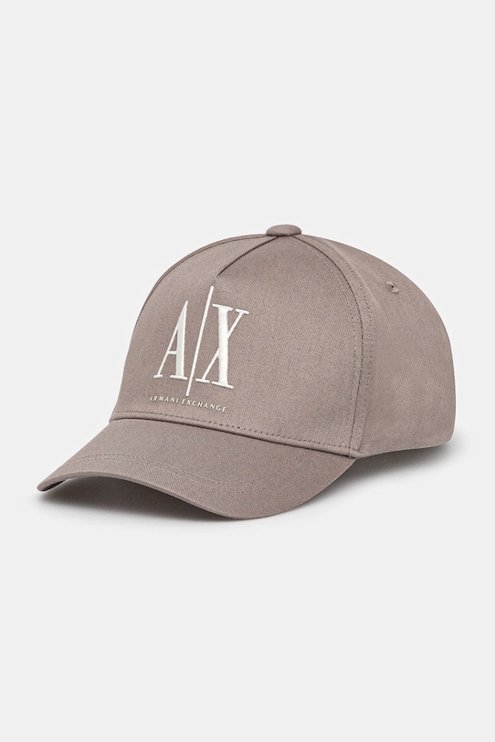 

Хлопковая кепка с козырьком Armani Exchange, бежевый