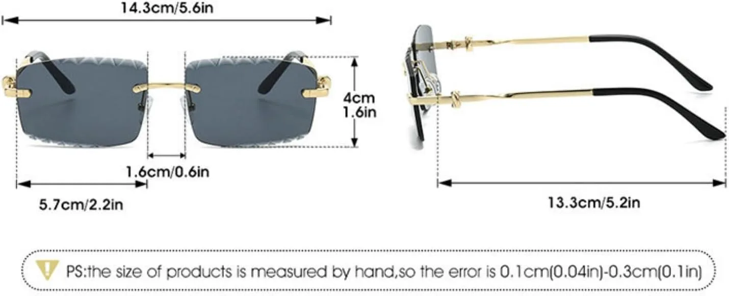 

Солнцезащитные очки Willochra в винтажном стиле, прямоугольной формы, без оправы, для женщин и мужчин, модные, золотистые металлические, квадратные, черные, C5